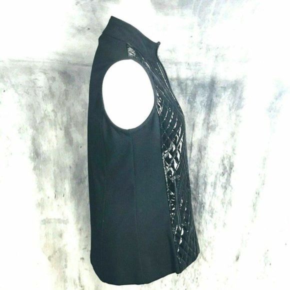 J'Envie Longline Vest Patent Faux Leather Black - Picture 4 of 11